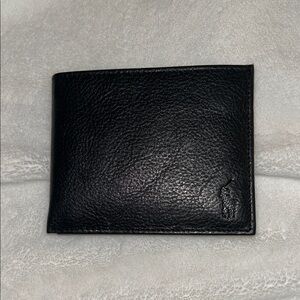 Black Pebbled Leather Polo by Ralph Lauren Classic Wallet